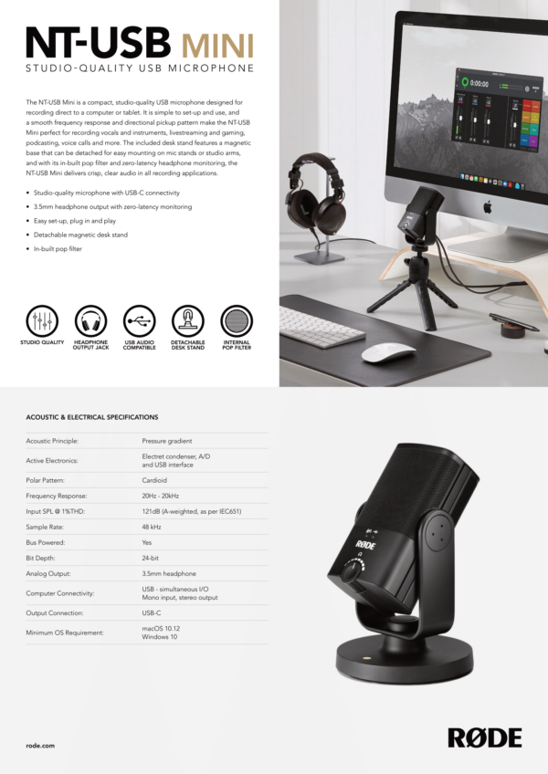 میکروفون استودیویی رود Rode NT-USB mini - Image 6