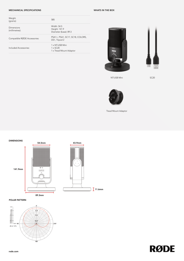 میکروفون استودیویی رود Rode NT-USB mini - Image 7