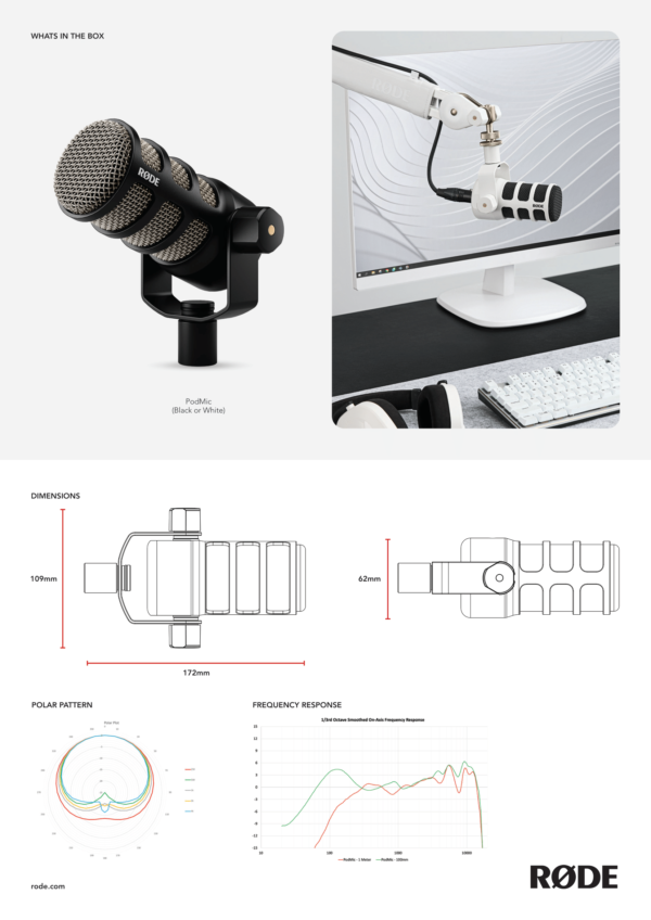 میکروفون رود Rode PodMic (پادکست داینامیک) - Image 8