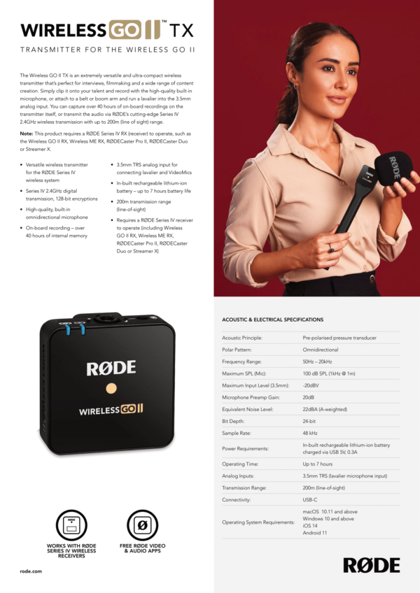 میکروفون رود Wireless GO II TX - Image 6